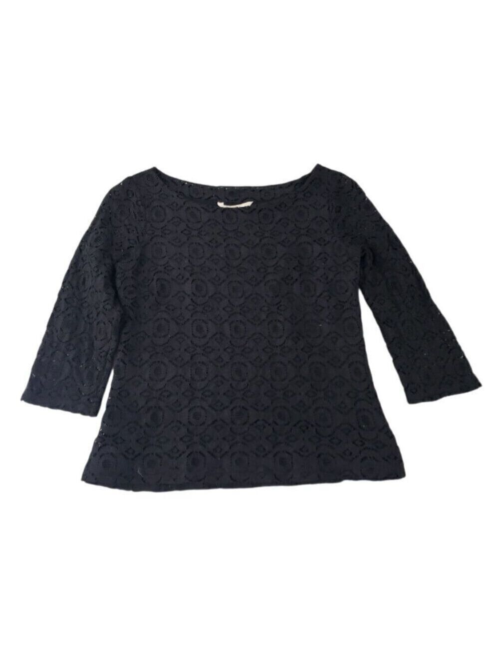 Banana Republic Women's Lined Lace Black Blouse 2